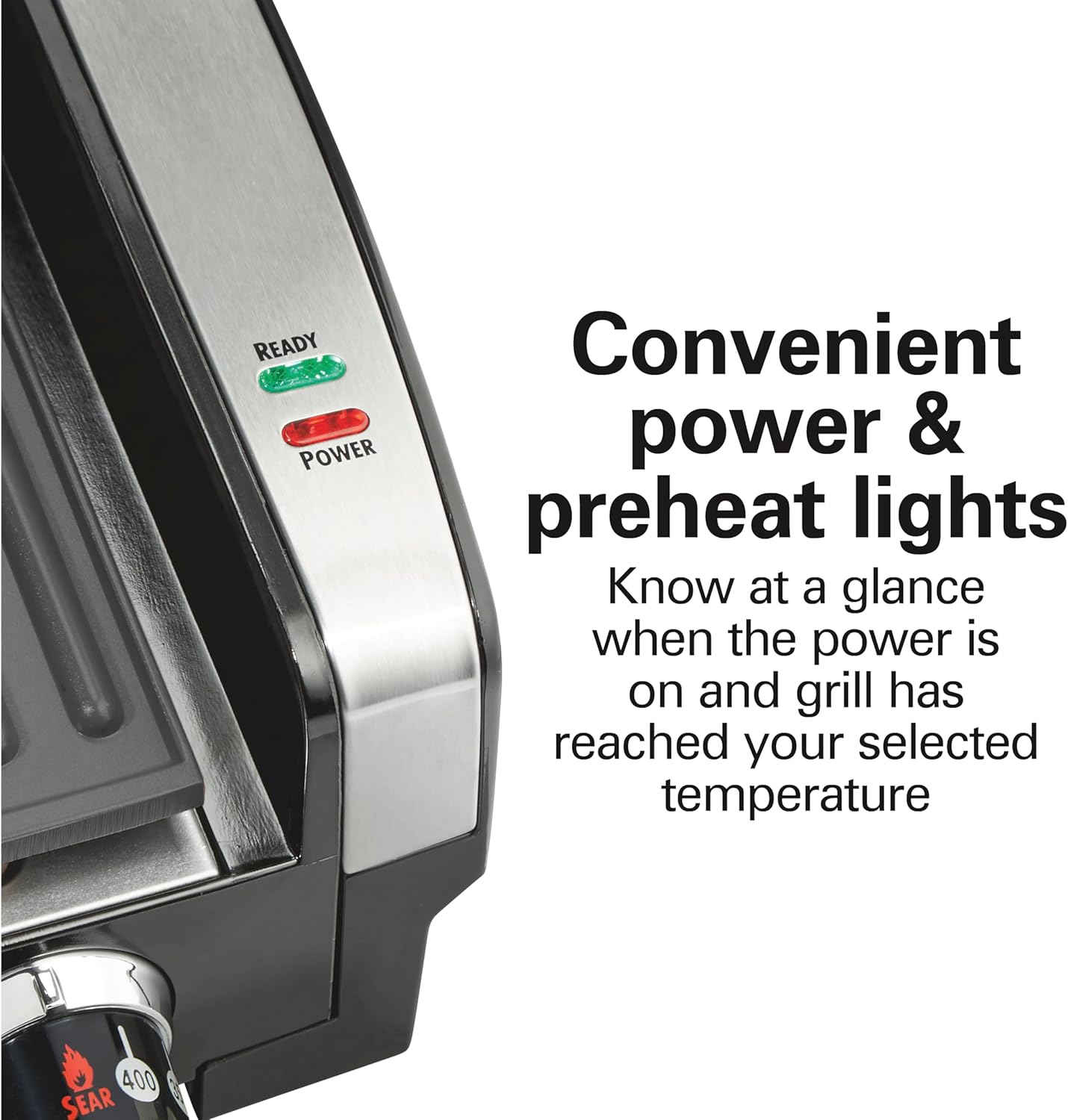 Indoor electric grill with viewing window, adjustable to 450°F, serves 6 people wourant