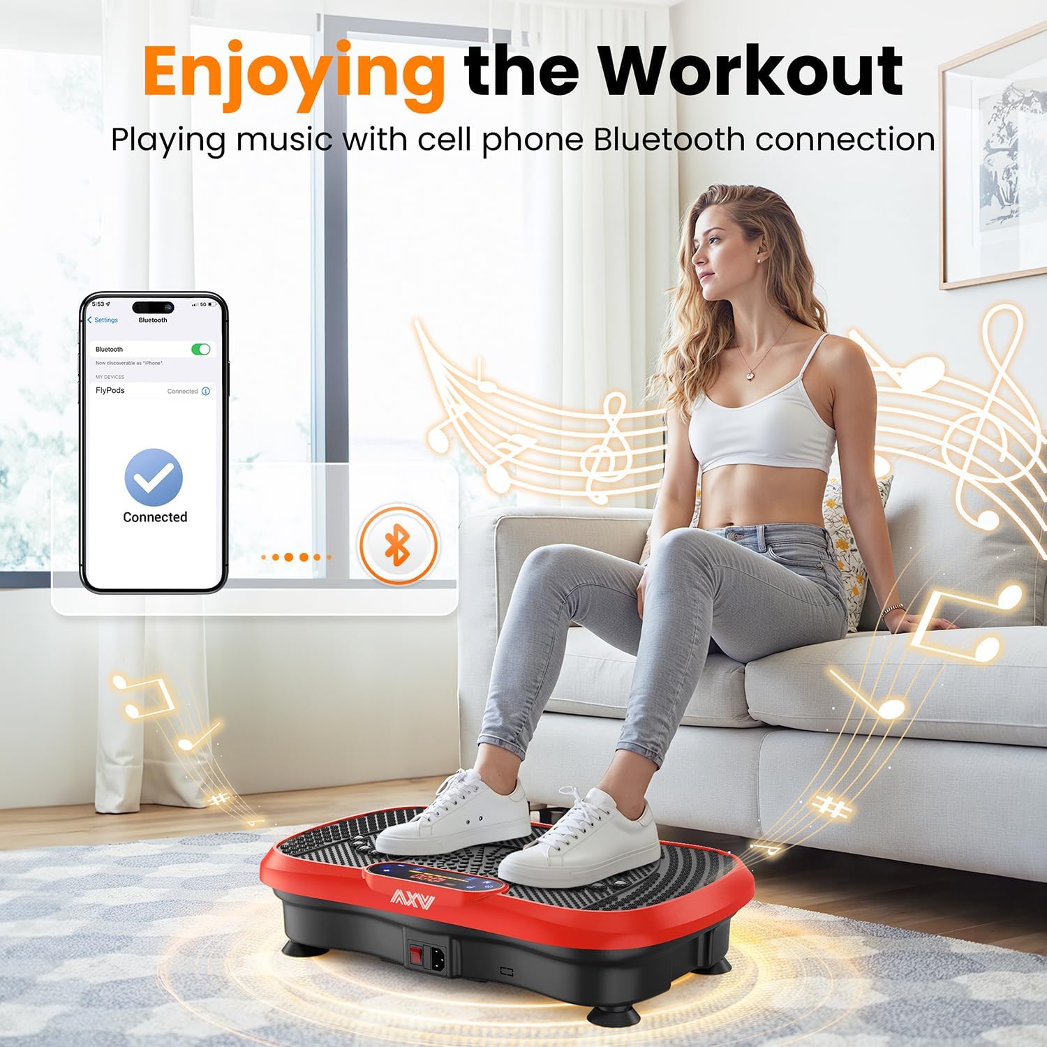 AXV Vibration Plate Fitness Platform Trainer Suitable for men and women to lose weight and burn fat at the gym wourant