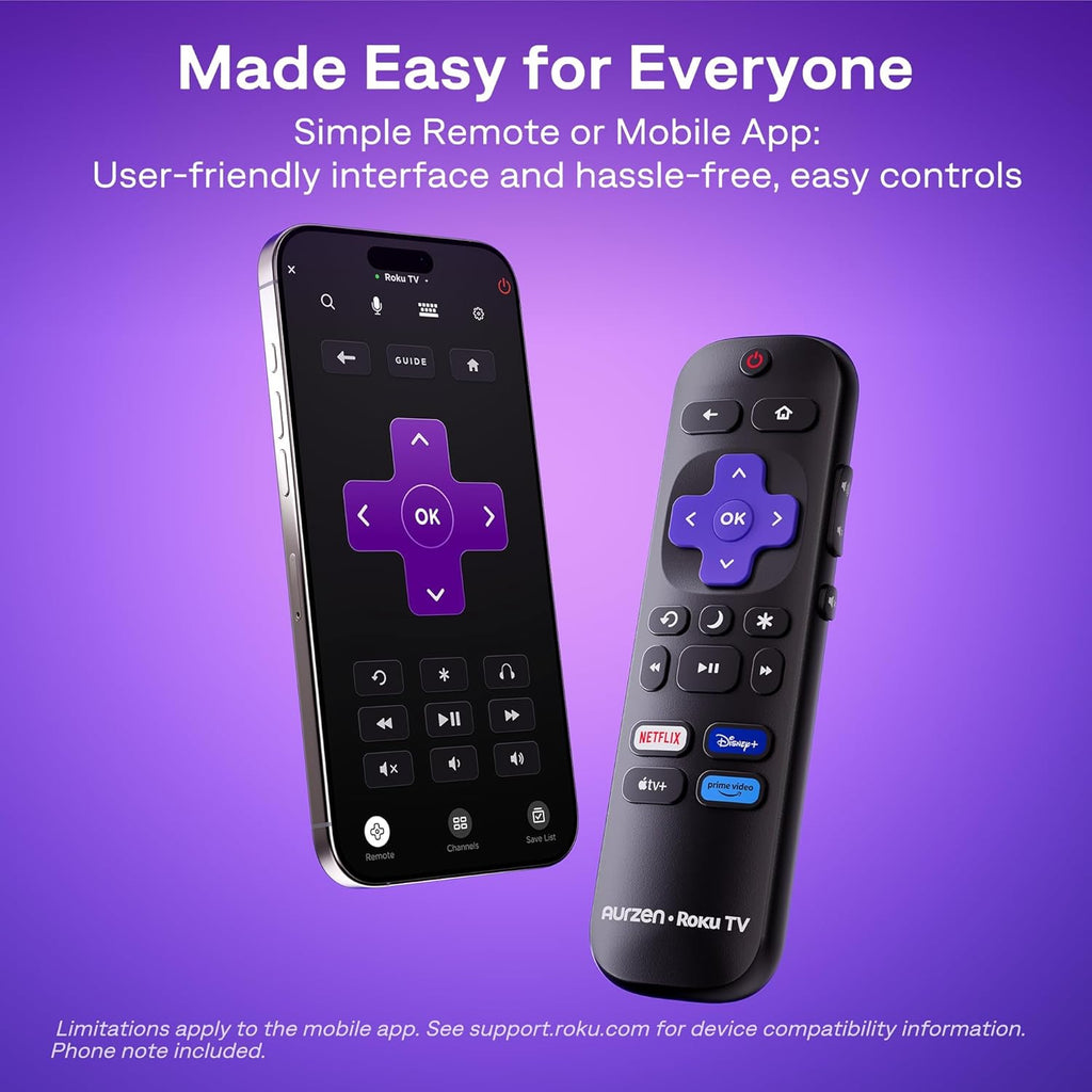 Aurzen Roku TV Smart Projector with Wifi and Bluetooth, Roku Streaming Experience Built-in wourant