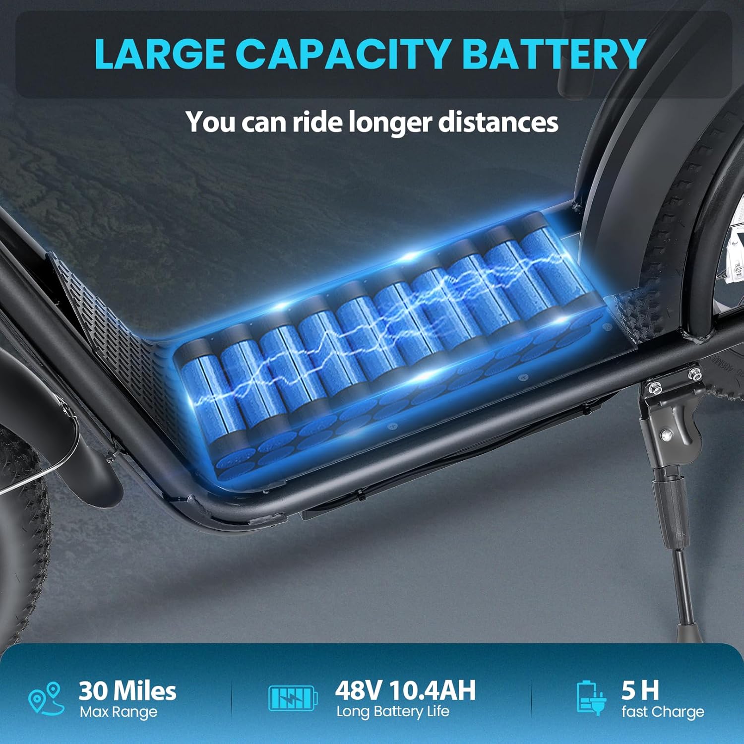 Caroma Peak 800W Foldable Adult Electric Scooter with 20-inch Wide Tires, 48V Battery, Basket, and Adjustable Seat wourant