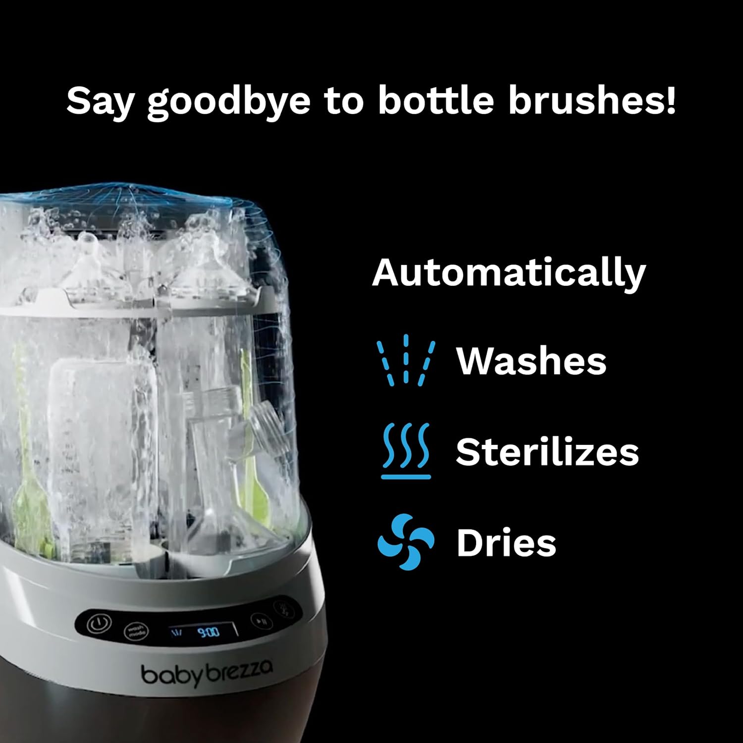 Bottle Washer Pro - Baby Bottle Washer, Sterilizer + Dryer - All in One Machine Cleans Bottles, Pump Parts, & Sippy Cups wourant
