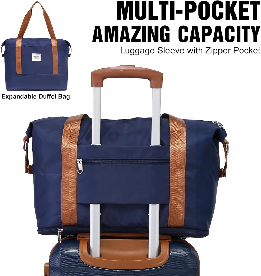 LONG VACATION 6 Piece Luggage Set Carry on Suitcase with ABS+PC hardshell, Spinner Wheels & YKK Zipper TSA Lock wourant