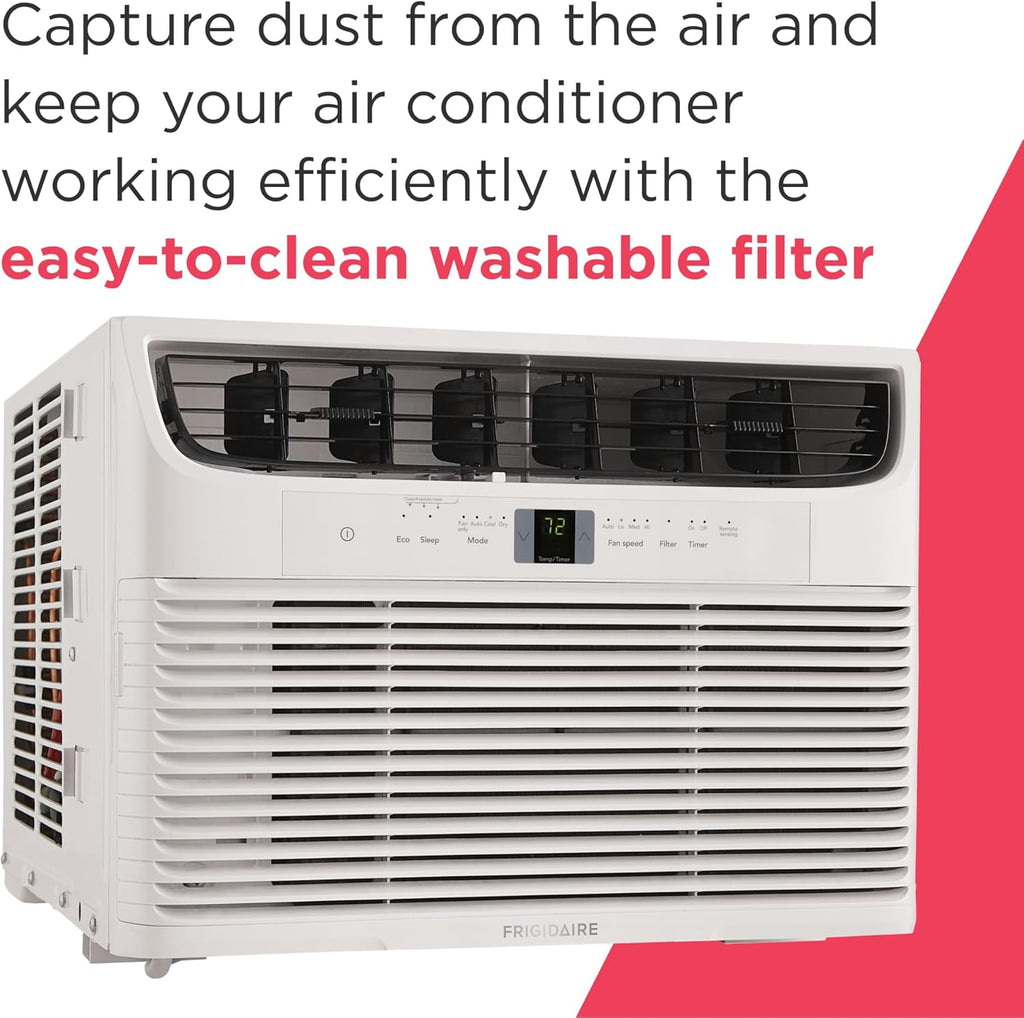 Frigidaire 5,000 BTU Window Air Conditioner with Remote Control, Cools Up to 150 Sq. Ft., Quiet Operation, Eco Mode, 3 Fan Speeds, Auto Restart, White wourant