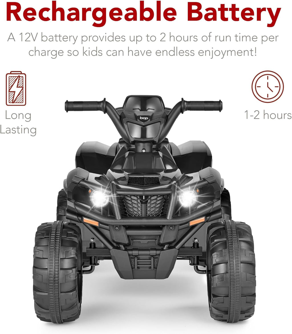 Best Choice Products 12V Kids Ride-On Electric ATV, 4-Wheeler Quad Car Toy w/Bluetooth Audio, 2.4mph Max Speed, Treaded Tires, LED Headlights, Radio wourant