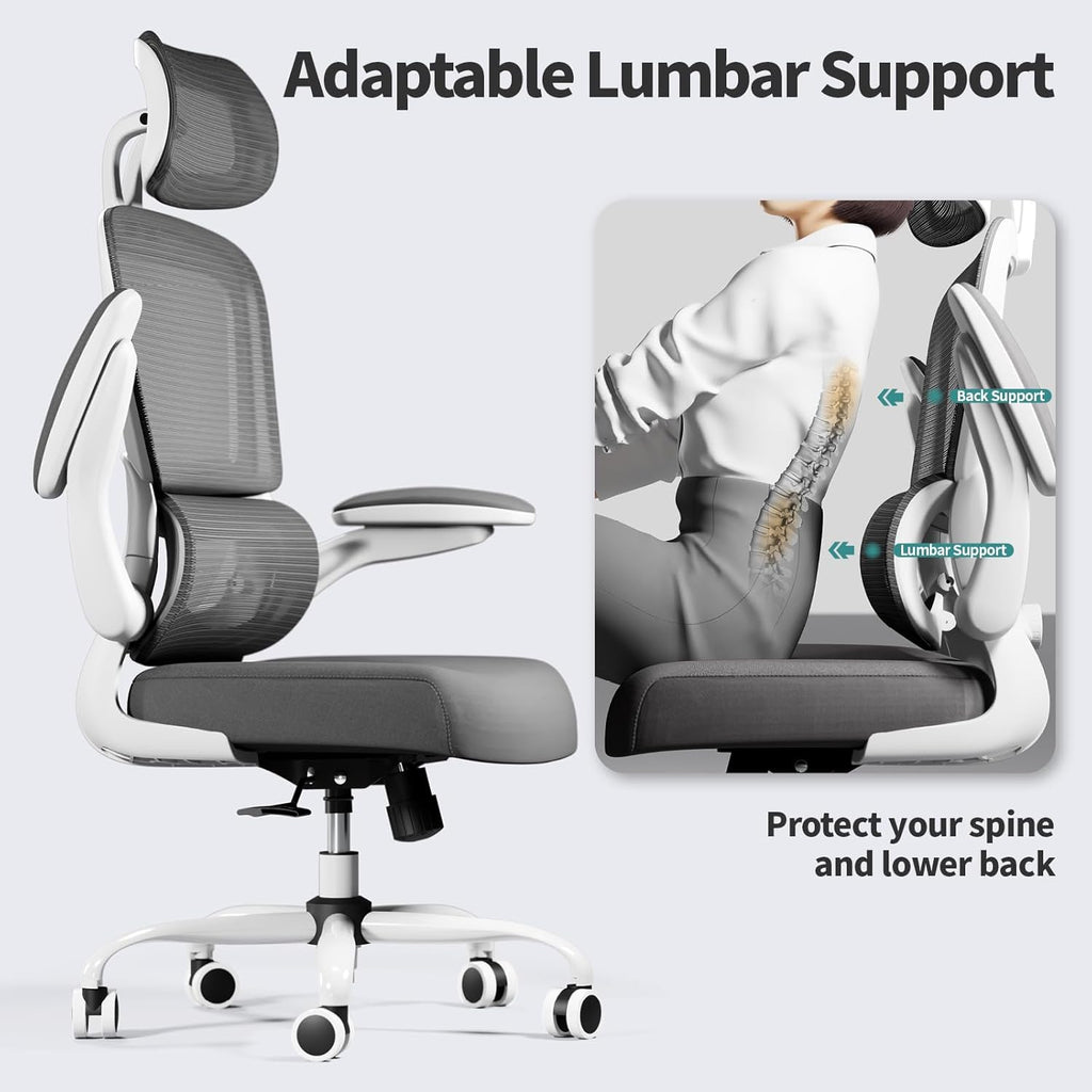 Office Chair Ergonomic Desk Chair, 330 lbs Home Mesh Desk Chair with Wheels, Comfortable Gaming Chair, High Back Office Chair wourant