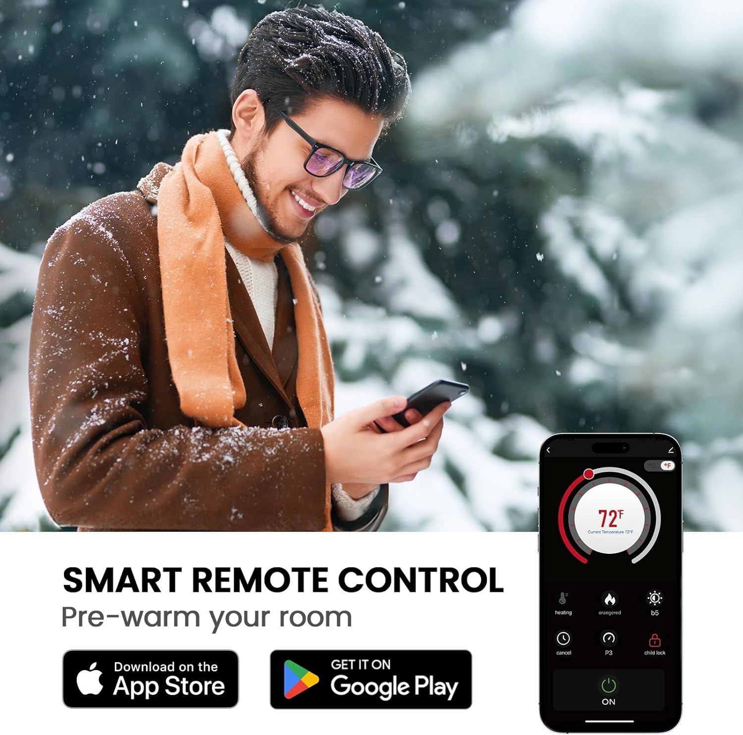 Silonn 50″Smart Electric Fireplace Heater with App & Remote Control, 5300 BTU Heat Output, Ultra-Slim Wall-Mounted or Recessed Electric Fireplace Inserts with Timer, 20 Flame Colors,WiFi Enabled wourant