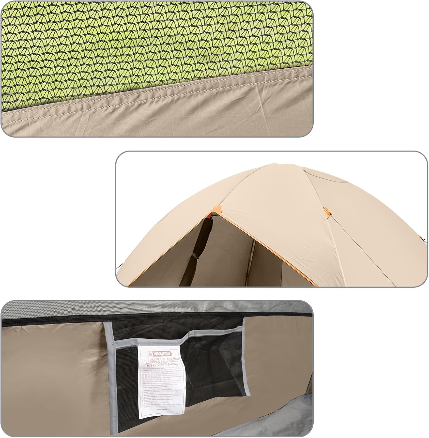 Camping Tent 2/3/4/6 Person Dome Tent Portable Camping Tent for Outdoor and Backpacking Beach wourant