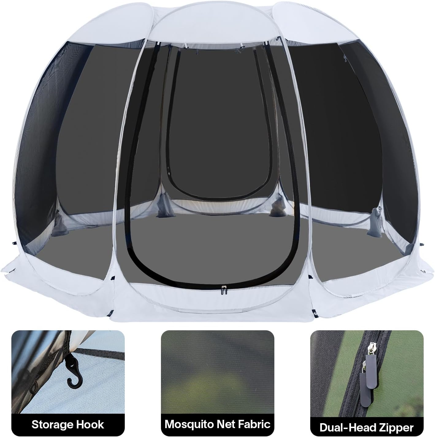 Screen gazebo, sleeps 6-10-15 people Igloo-style canopy tent with mosquito net on the sides Perfect for garden, patio, backyard wourant