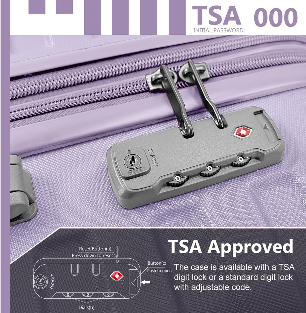 Luggage 6-piece hardshell expandable suitcase lightweight travel carry-on luggage set wourant