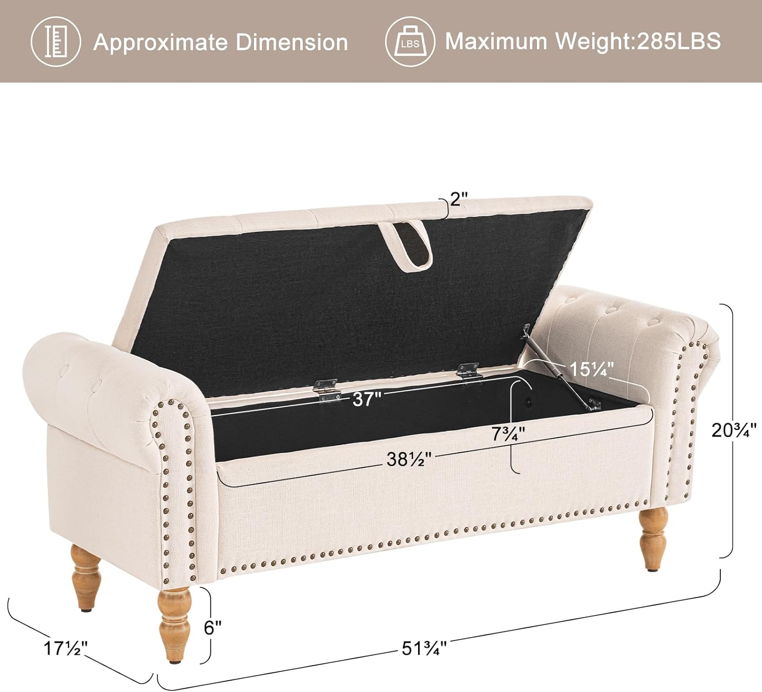 Furniliving Modern Storage Ottoman Bench, Sherpa Ottoman End of Bed Bench with Solid Wood Legs Upholstered Ottoman Benches with Storage Indoor Bench wourant