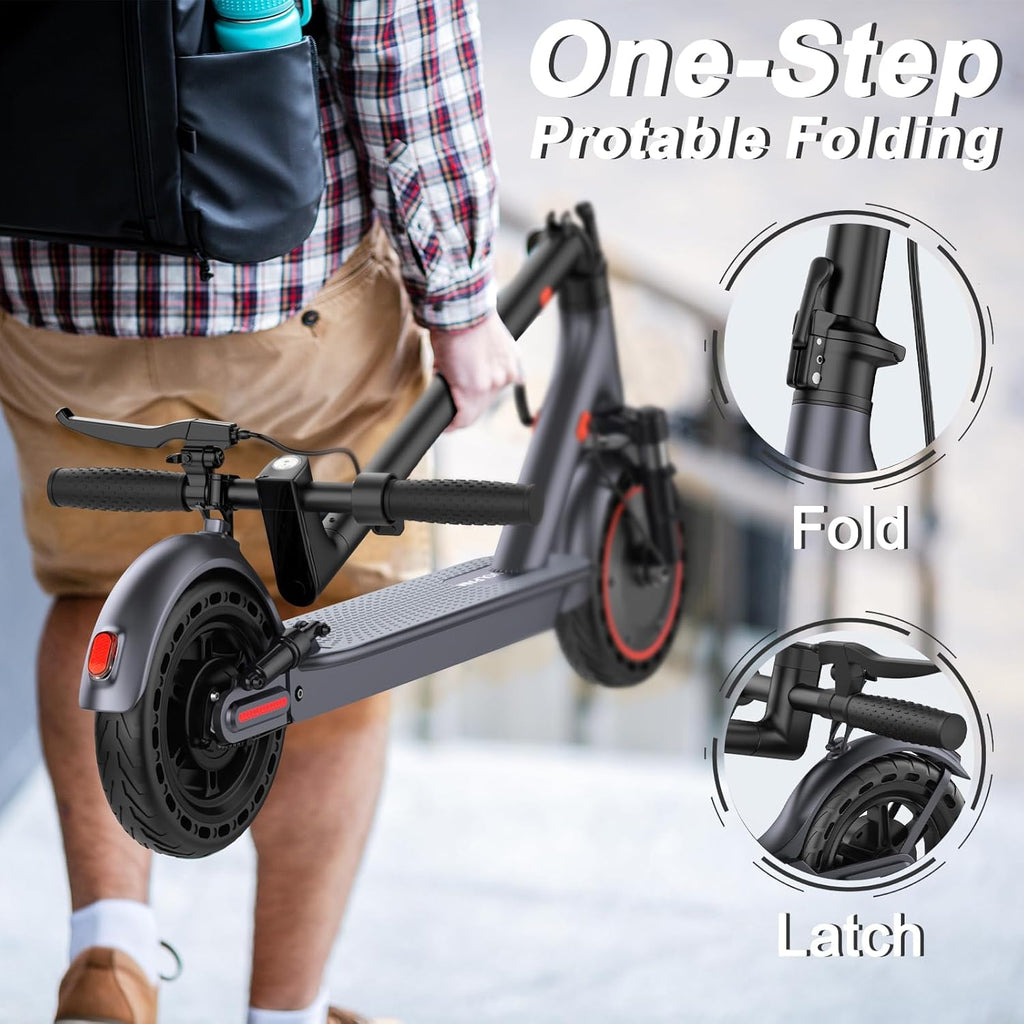 Electric Scooter, 350W/500W Powerful Motor, 8.5"/10" Solid Tires, 19/22Mph, 28/21/12 Miles Range,Dual Braking wourant