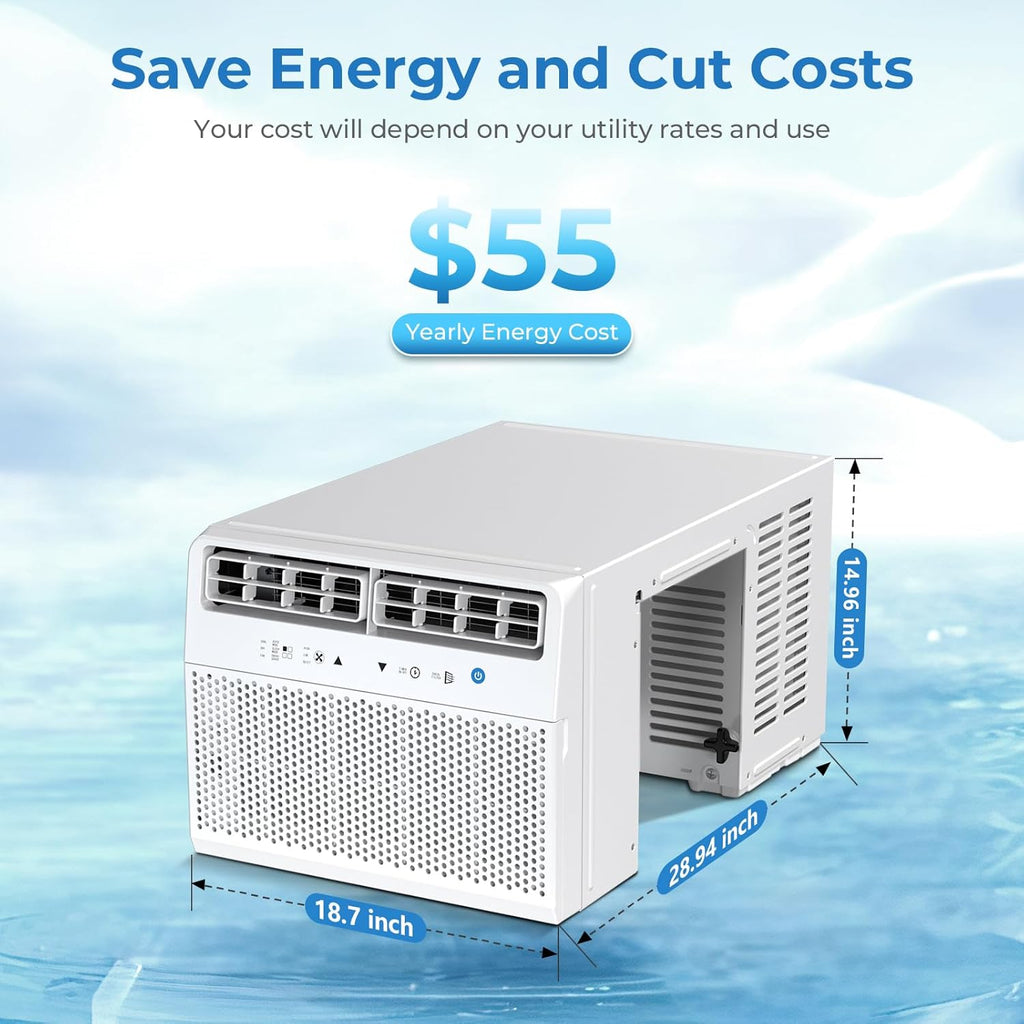 Antarctic Star U-Shaped Air Conditioner Window Unit 12000BTU Ultra Quiet Window Air Conditioner Cools up to 550 Sq. Ft wourant