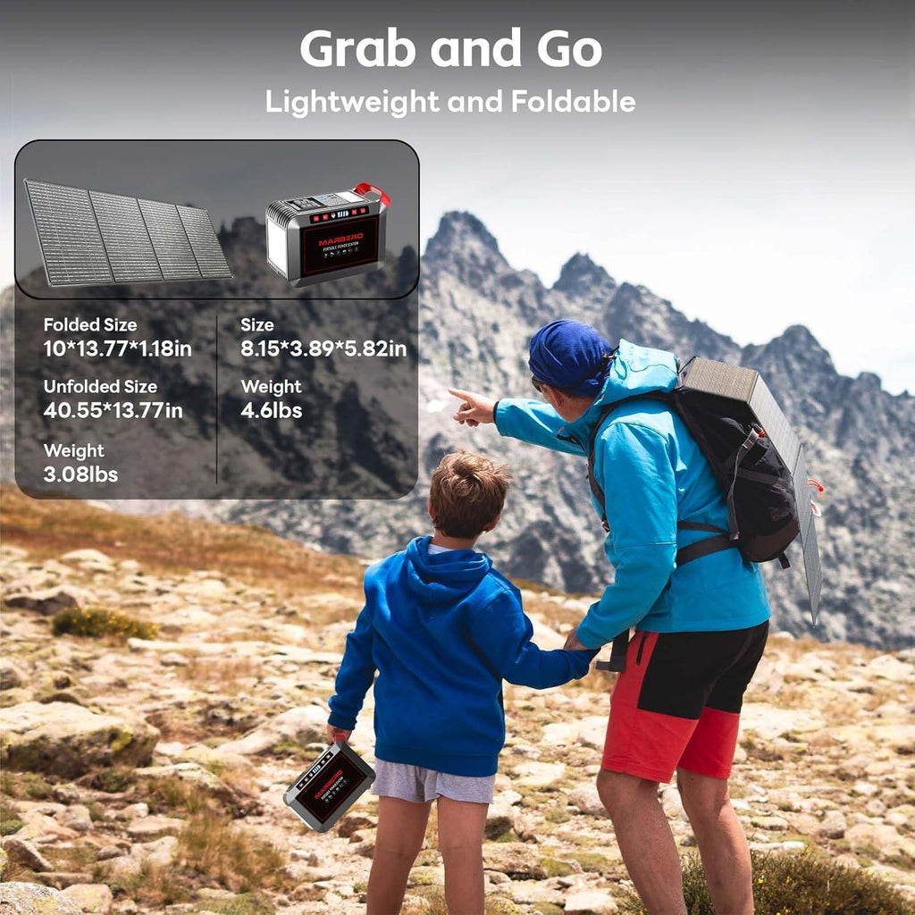 Portable Power Station 88Wh Camping Lithium Battery Solar Generator Fast Charging with AC Outlet 120W Peak Power Bank wourant