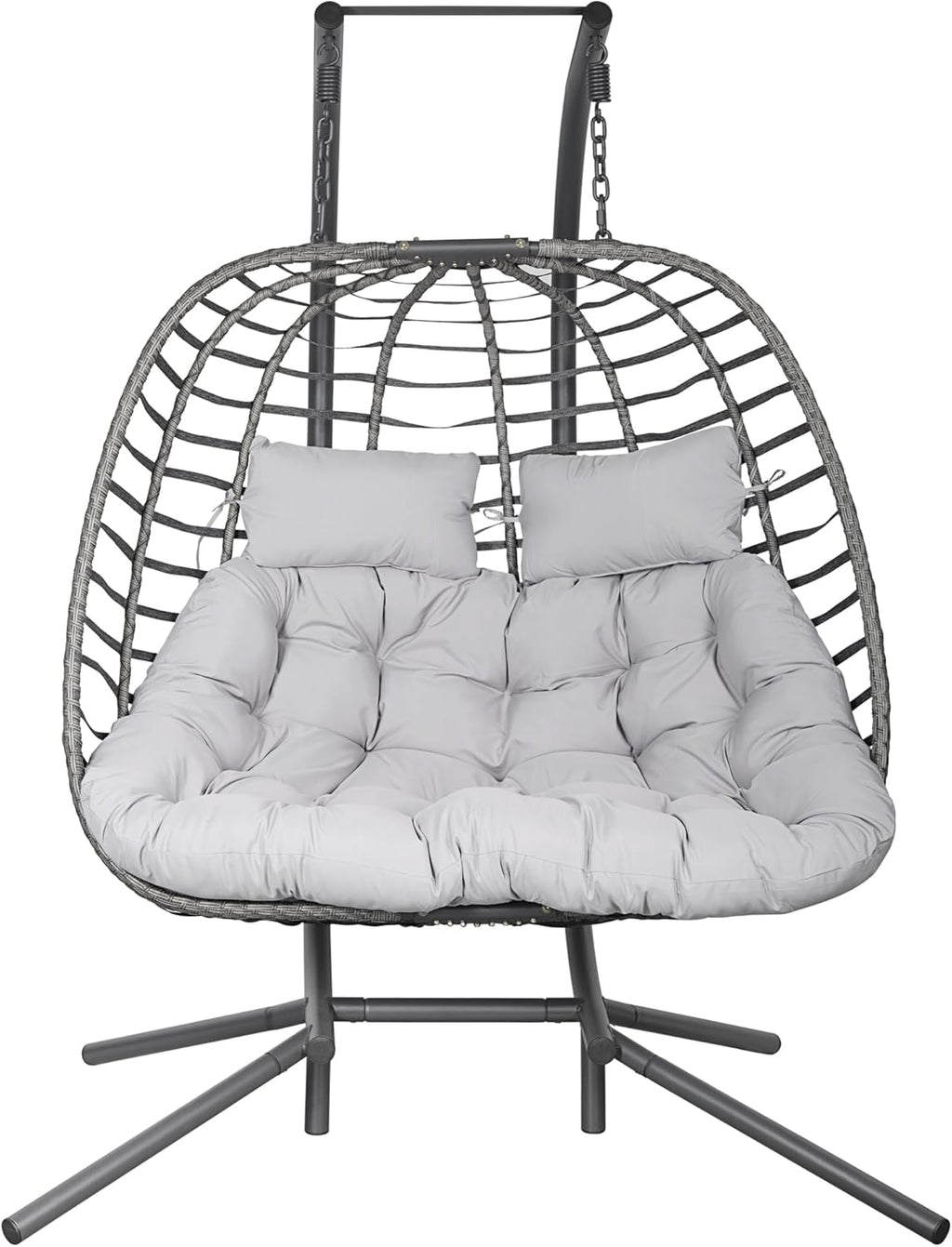 HWB Hanging Egg Chair Patio Wicker Hammock Egg Swing Chair with Cushion for Bedroom wourant