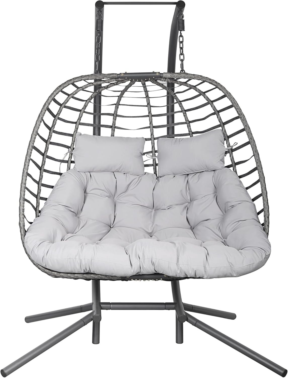 HWB Hanging Egg Chair Patio Wicker Hammock Egg Swing Chair with Cushion for Bedroom wourant
