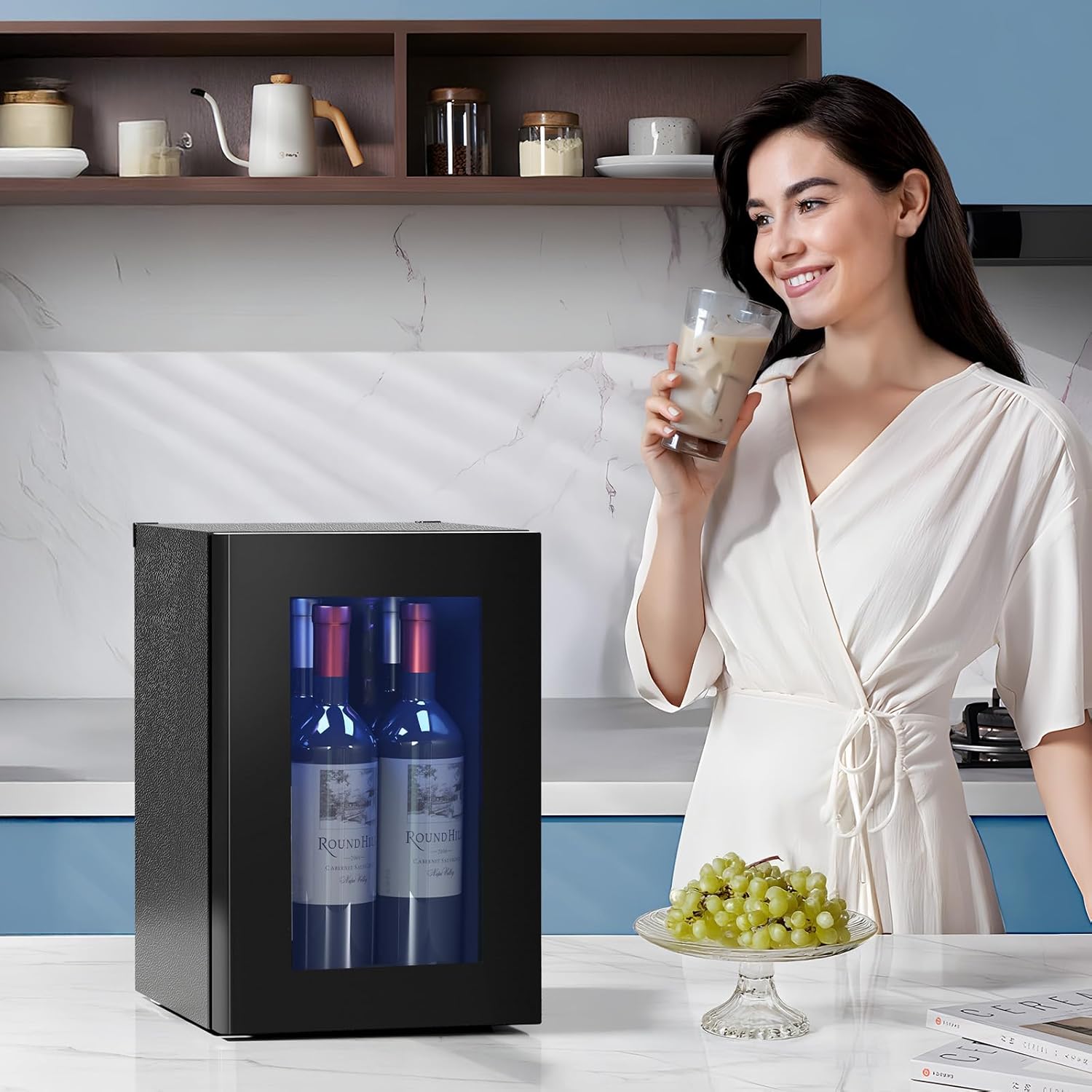 Antarctic Star 26 Bottle 130 Can Wine Cooler Cabinet Beverage Refrigerator Mini Wine Cellar wourant