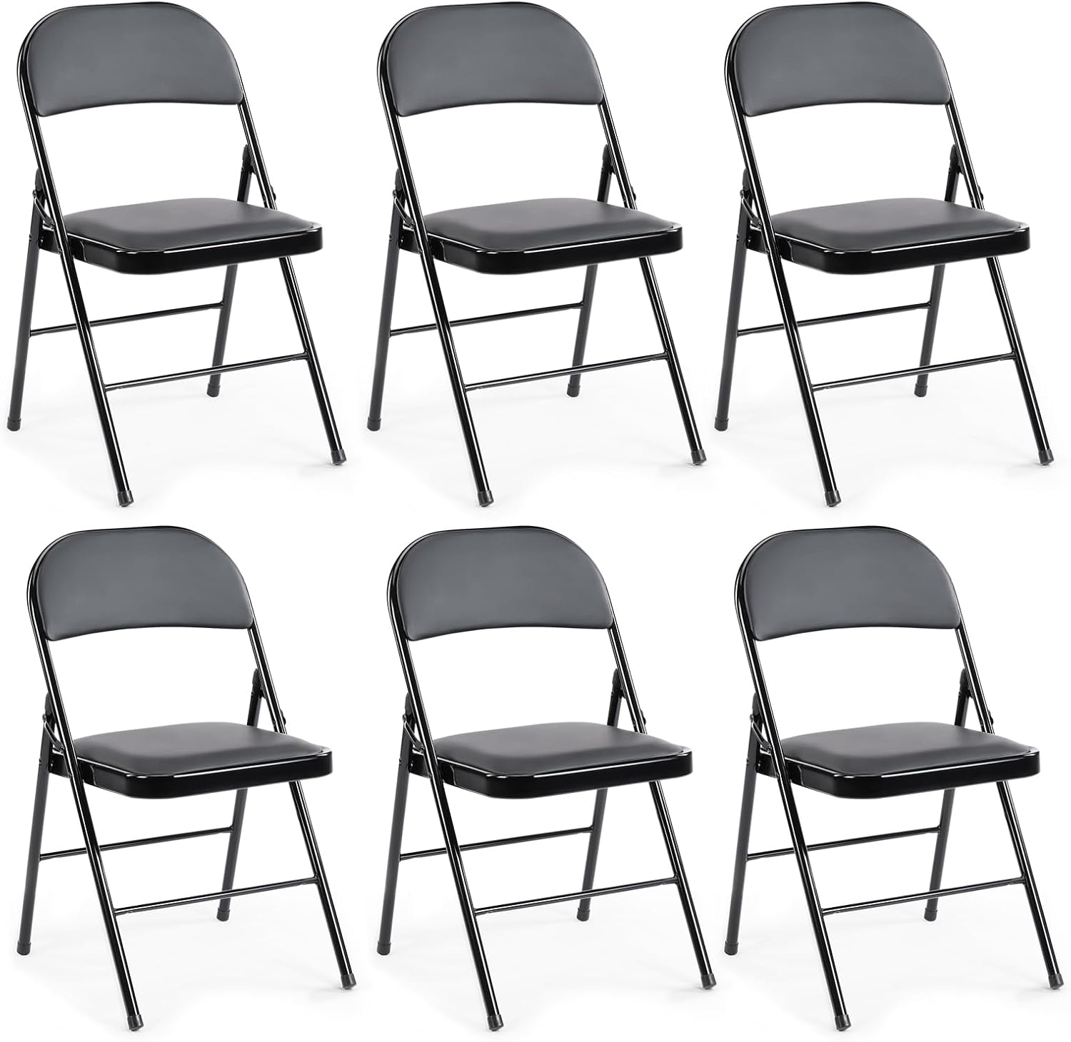DUMOS 2 Pack Leather Padded Folding Chair, Indoor Outdoor Portable Stackable Commercial Seat wourant