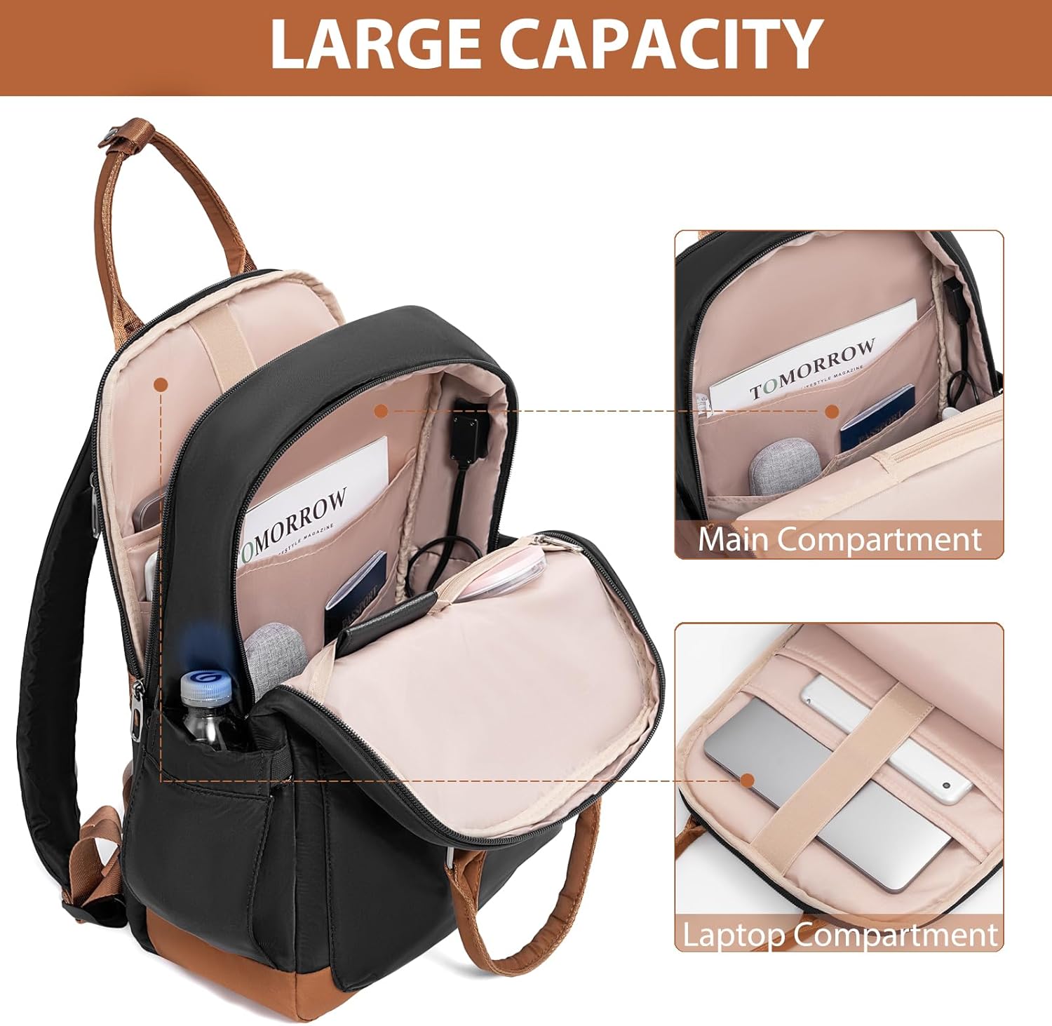 LONG VACATION 6 Piece Luggage Set Carry on Suitcase with ABS+PC hardshell, Spinner Wheels & YKK Zipper TSA Lock wourant