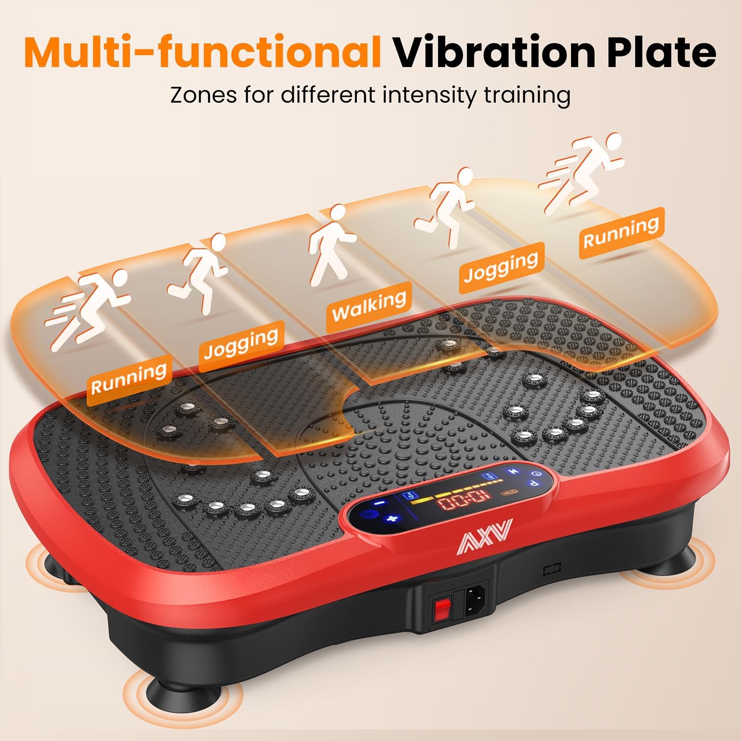 AXV Vibration Plate Fitness Platform Trainer Suitable for men and women to lose weight and burn fat at the gym wourant
