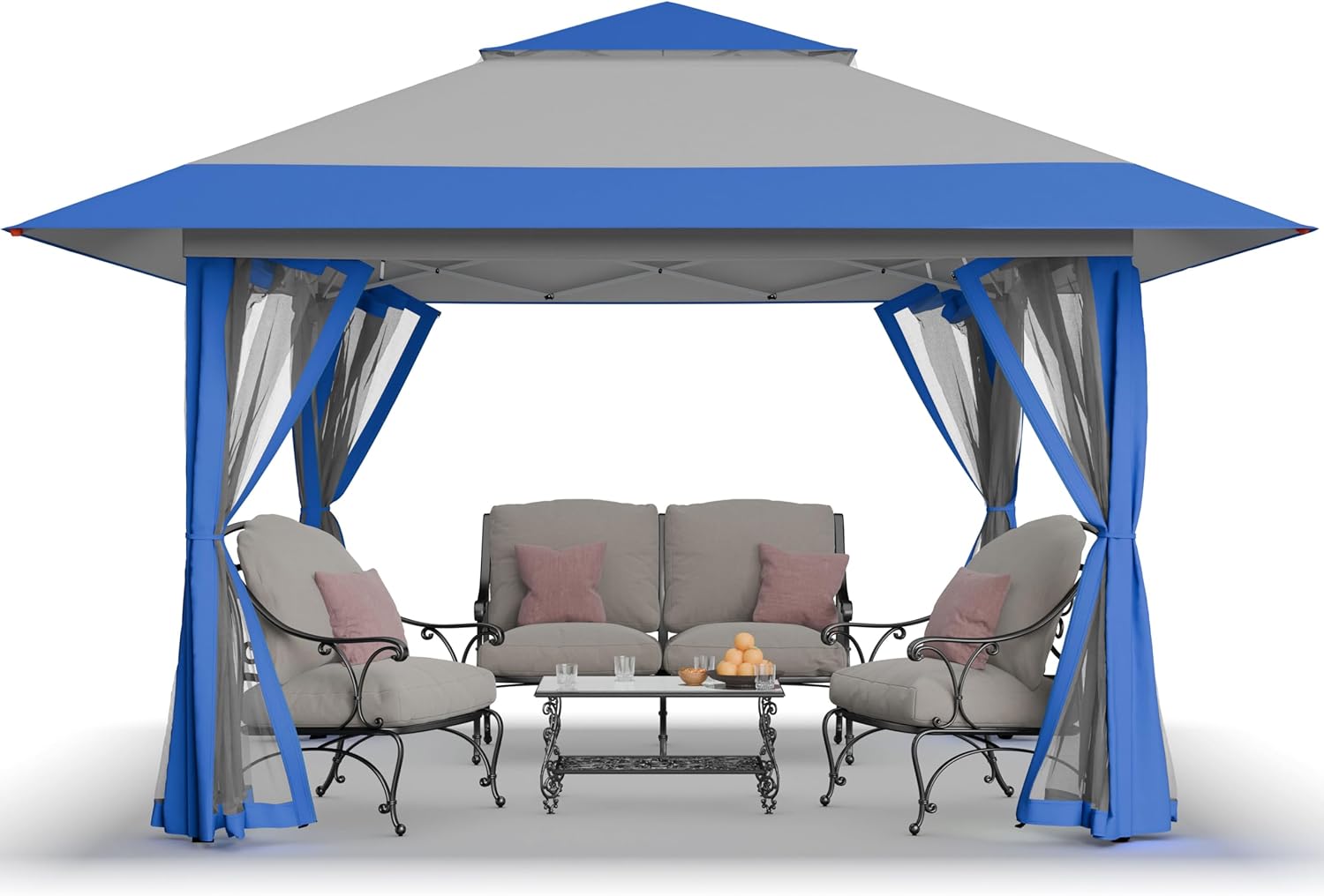 CROWN SHADES 13x13 Pop Up Gazebo, Canopy Tent, Gazebos on Clearance - Outdoor Gazebo for Backyard & Patio Furniture - Carpa Pop Up Tent with Wheeled STO-N-Go Cover Bag (White) wourant