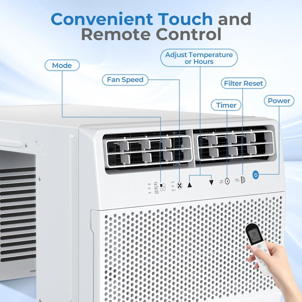 Antarctic Star U-Shaped Air Conditioner Window Unit 12000BTU Ultra Quiet Window Air Conditioner Cools up to 550 Sq. Ft wourant