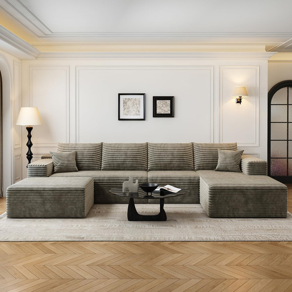 107.5" Cloud Modular Sectional Sofa Couch with L-Shape Chaise,Modern Minimalist Upholstered Couches wourant