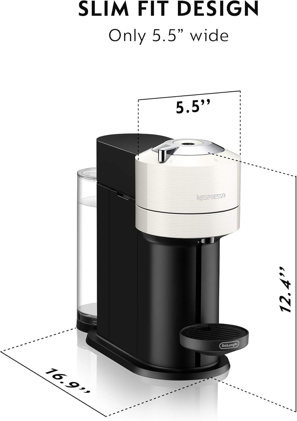 Nespresso Vertuo Next by De’Longhi White Coffee & Espresso Machine wourant