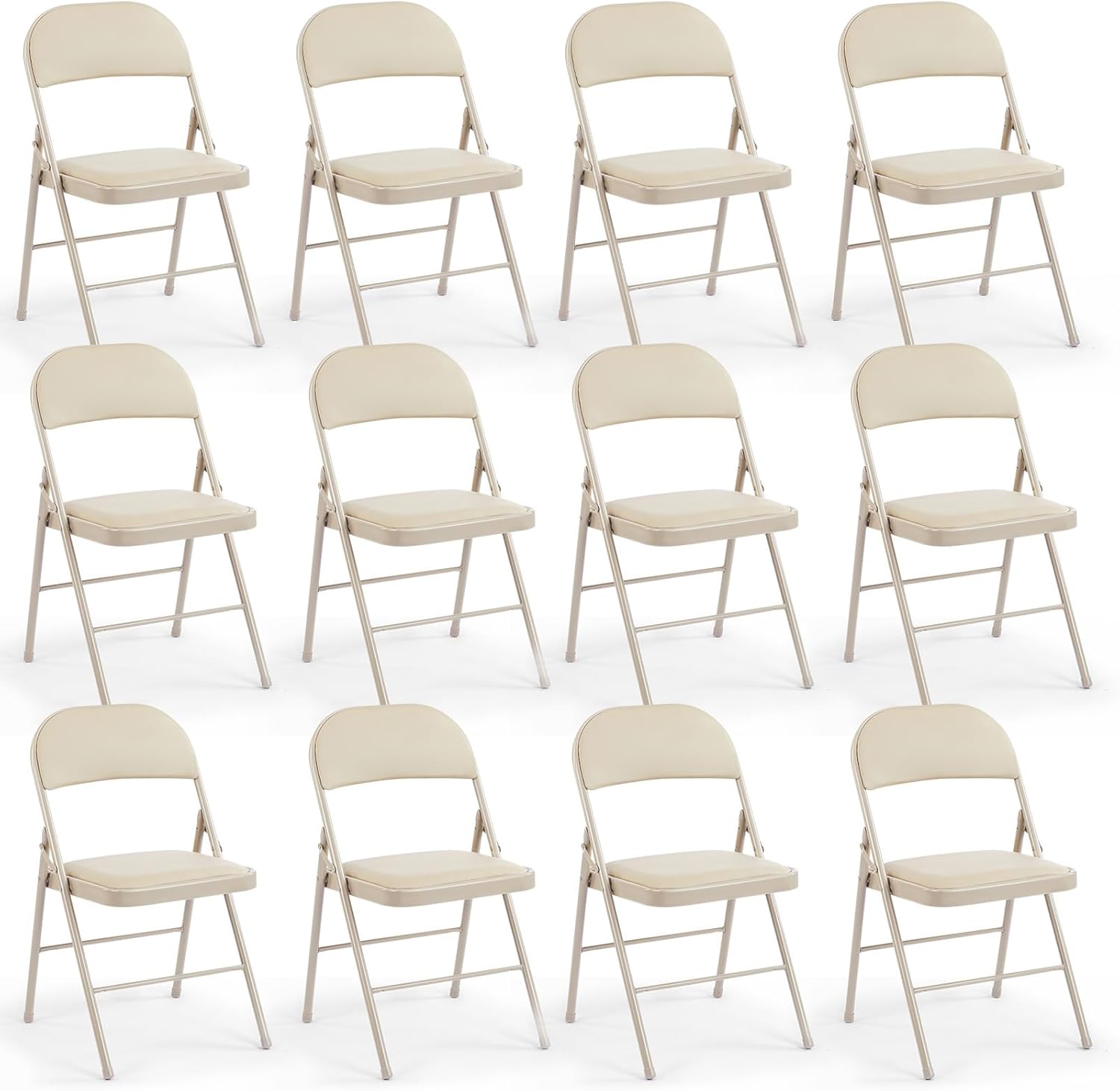 DUMOS 2 Pack Leather Padded Folding Chair, Indoor Outdoor Portable Stackable Commercial Seat wourant