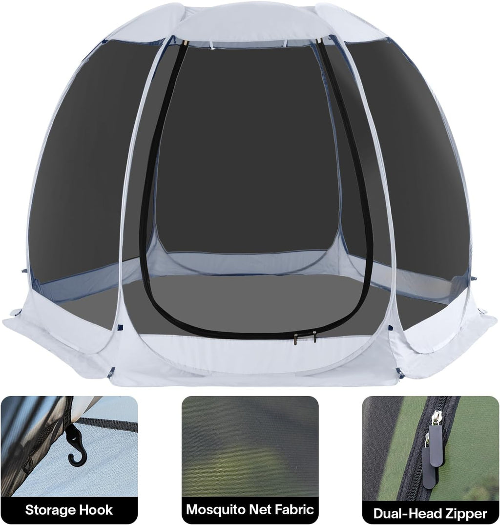 Screen gazebo, sleeps 6-10-15 people Igloo-style canopy tent with mosquito net on the sides Perfect for garden, patio, backyard wourant
