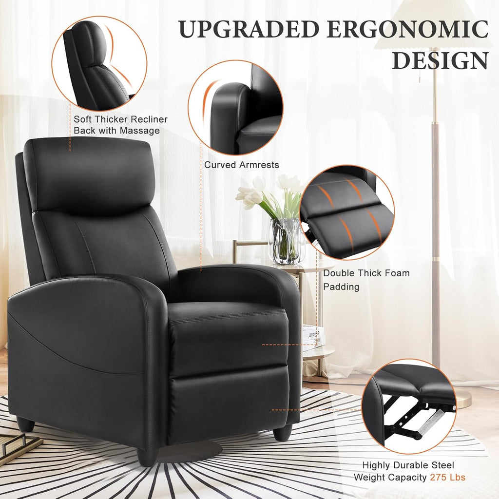 Sweetcrispy Recliner Chair, 360 Swivel Rocker Chair for Adults, Glider Rocker Recliners, Nursery Chairs for Living Room, High Back, Upholstered Deep Seat, Classical Brown wourant