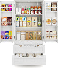 Gizoon Kitchen Pantry Storage Cabinet with Drawers Freestanding Bathroom Storage Cabinets with Doors and Shelves, 47" Small Food Pantry Cabinet for Dining Room Craft Room, White wourant