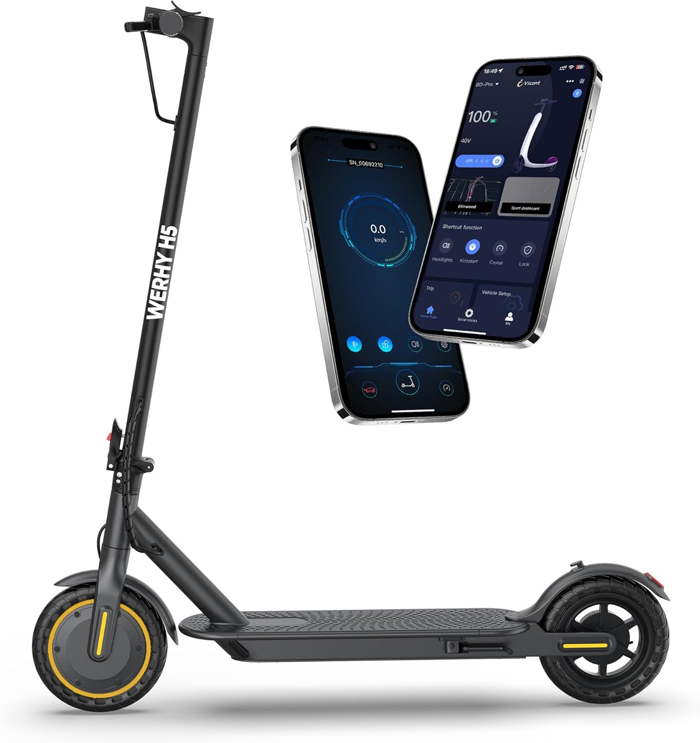 Electric Scooter, 350W/500W Motor, Top Speed 19/22 mph, Max 16/23/28Miles Ranges, Foldable E Scooter for Adults wourant