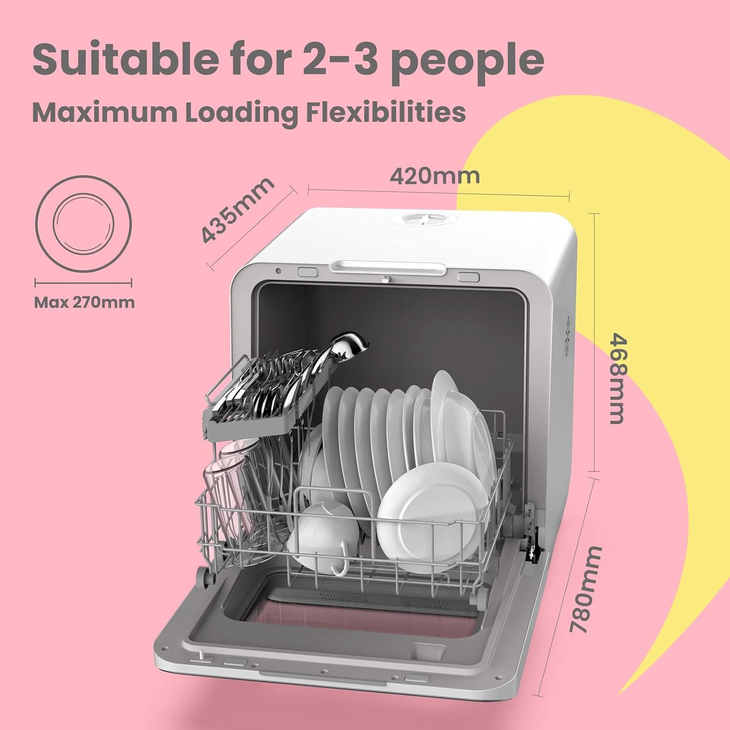 COMFEE' Portable Mini Dishwasher Countertop with 5L Built-in Water Tank for Apartments& RVs wourant