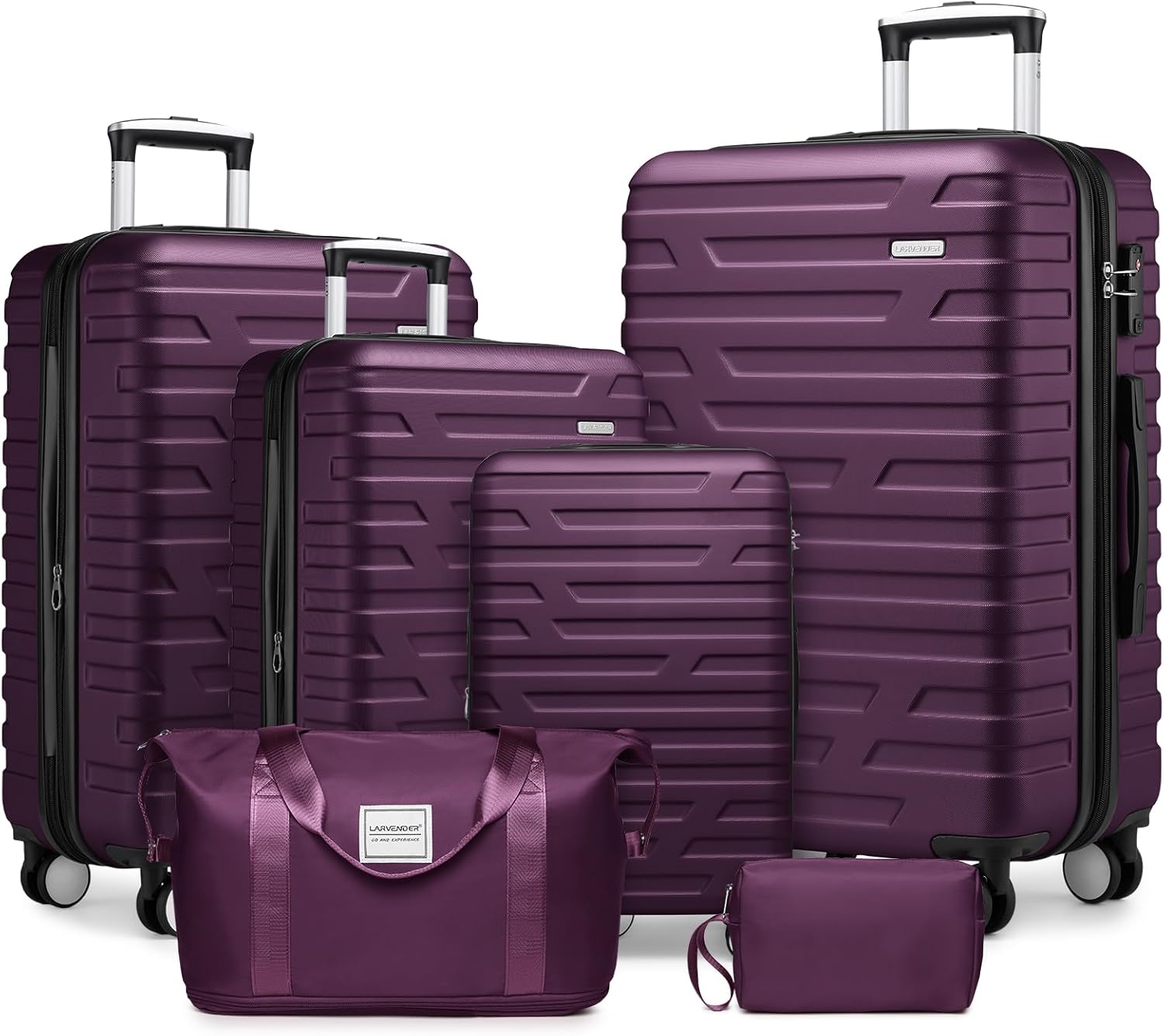 Luggage 6-piece hardshell expandable suitcase lightweight travel carry-on luggage set wourant