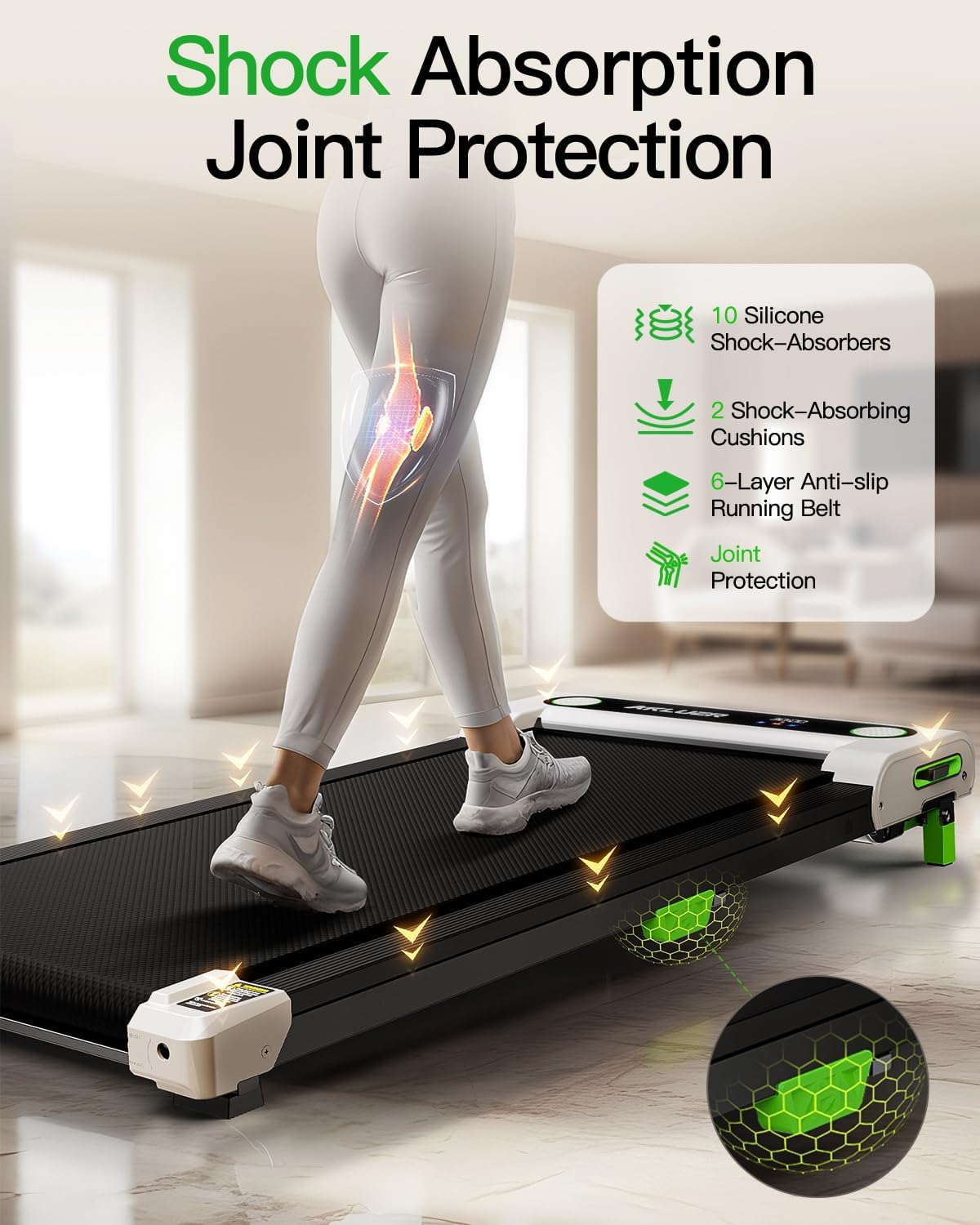 Akluer Inclined Home Treadmill 2.5 HP Small Under-Desk Treadmill with Remote Control and LED Display wourant