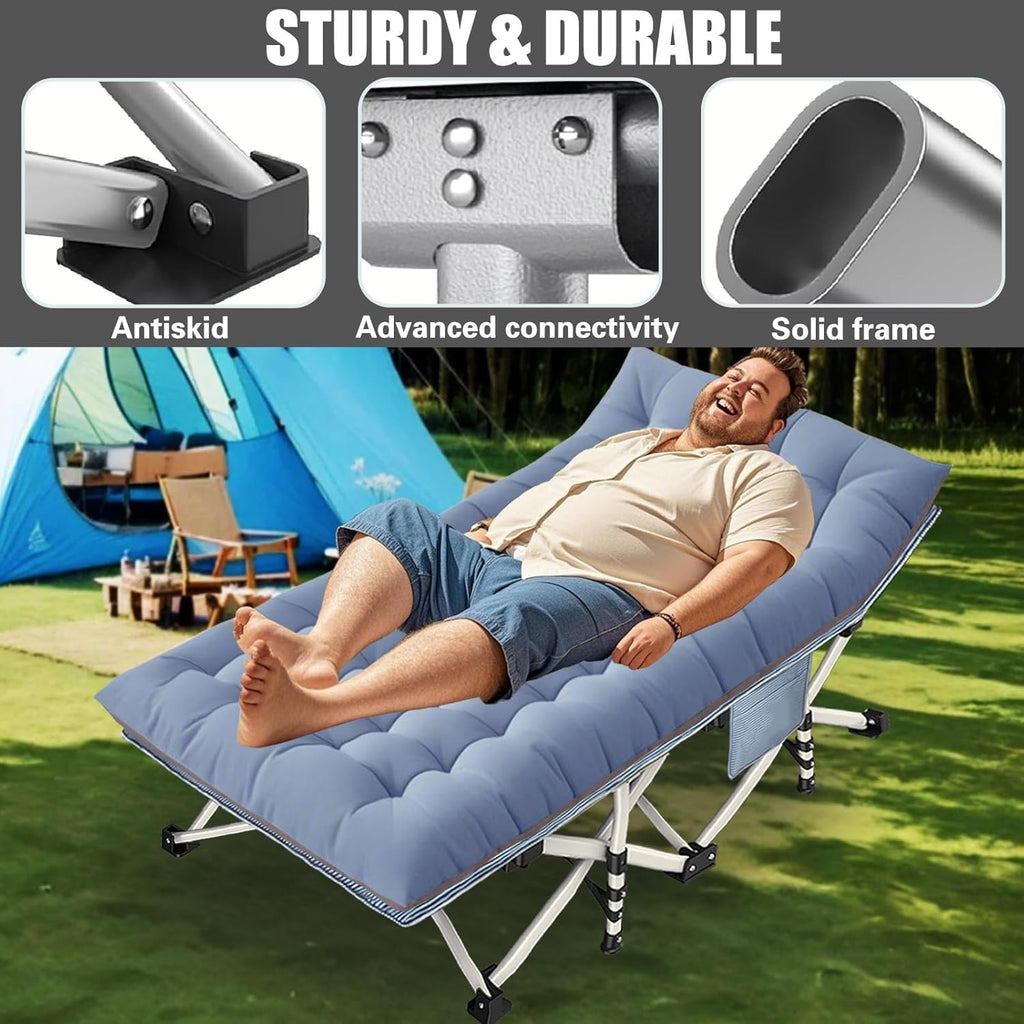 2 Pack Camping Cot with Mattress Comfortable Sleeping Cot Camping Cots for Adults 2 Person Folding Cot Heavy Duty Cots for Sleeping with Carry Bag Outdoor Indoor Home Vacation wourant