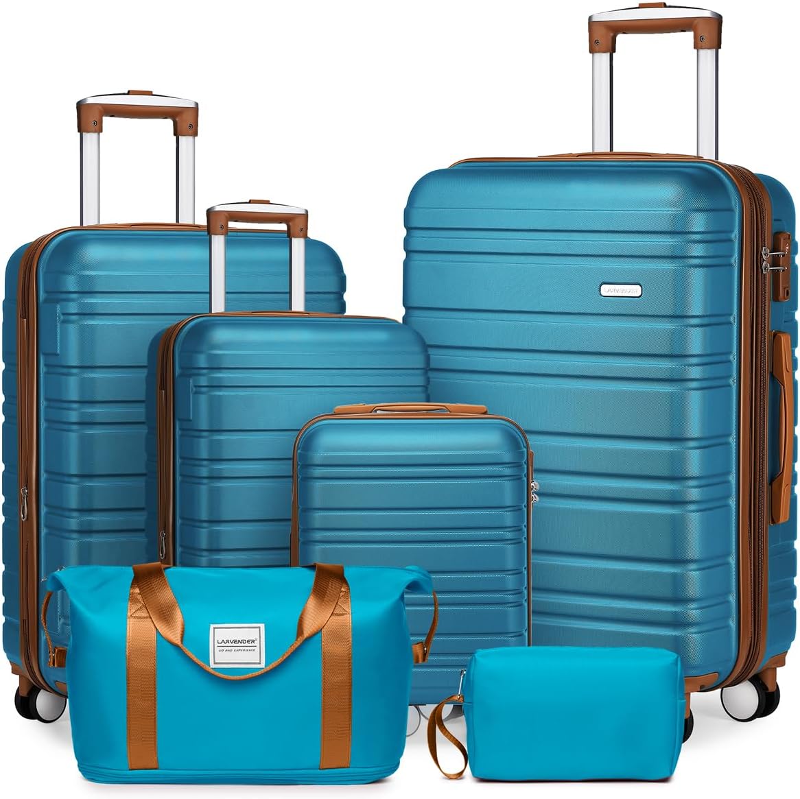 6-piece luggage set, expandable hardshell suitcase set with spinner wheels, lightweight rolling luggage set wourant