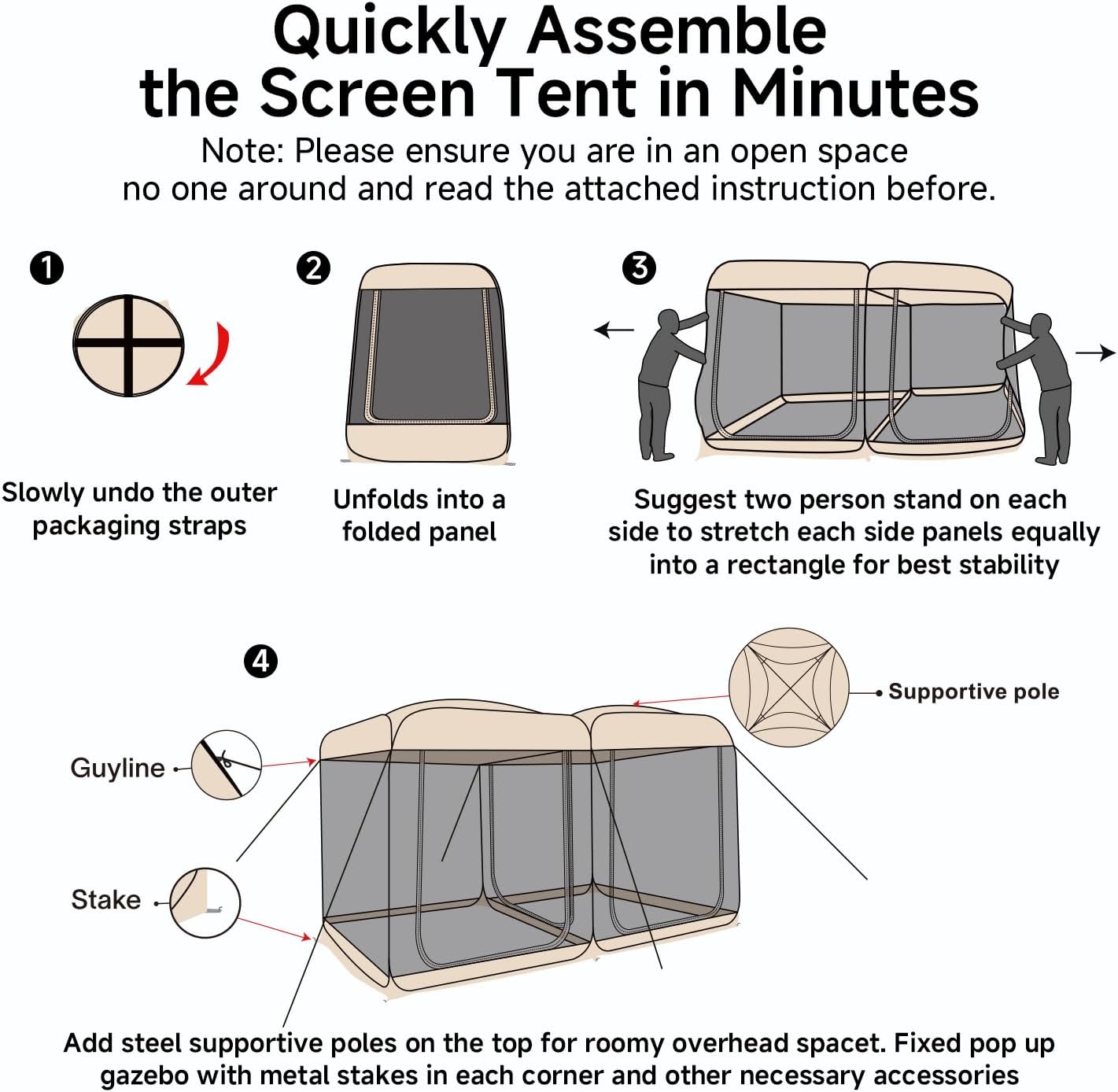 Alvantor Screen House Gazebo, 6-10-15 Person Pop Up Igloo Screened Canopy Tent with Mosquito Netting Sides, Instant UV Resistant Sun Shelter for Garden, Patio, Backyard wourant