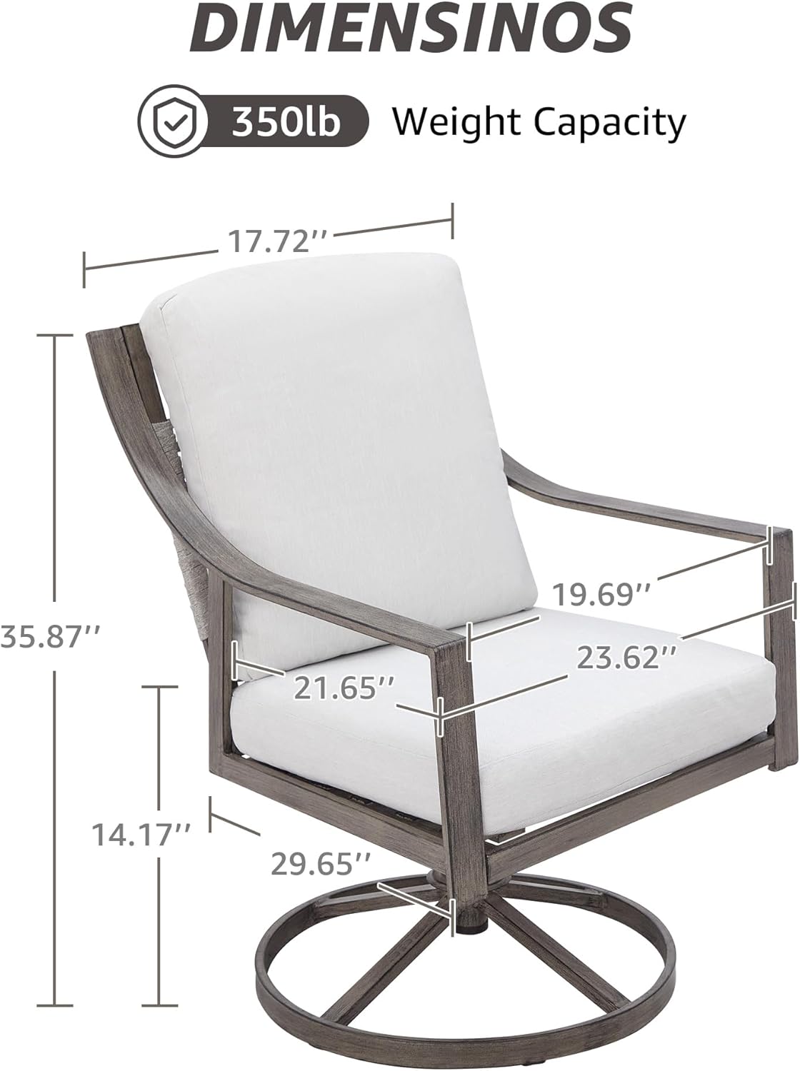 NATURAL EXPRESSIONS 5-Piece Outdoor Patio Dining Set 4pcs Patio Swivel Rocking Chairs wourant