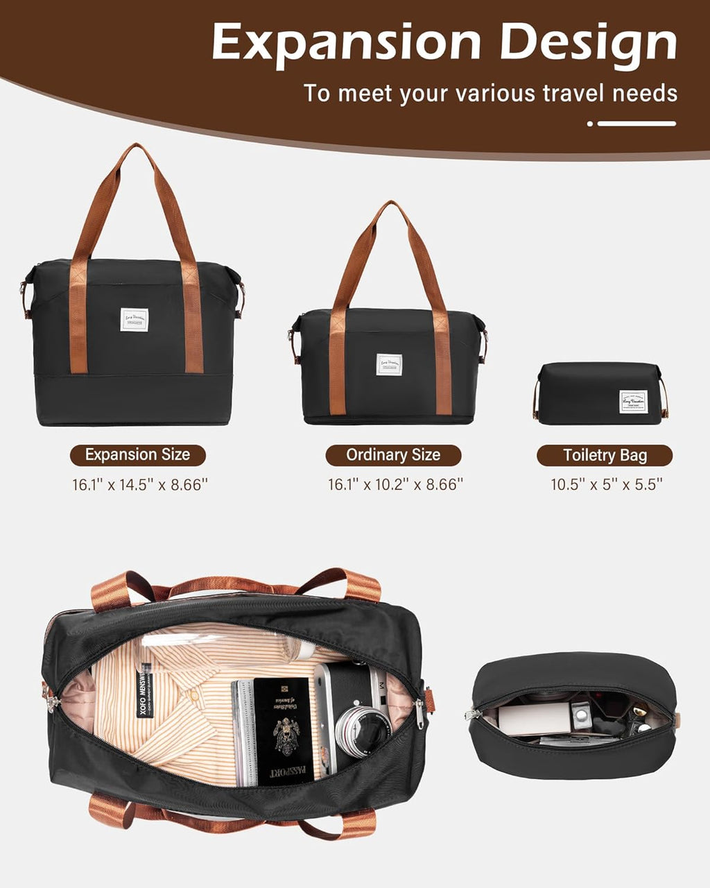 LONG VACATION 6 Piece Luggage Set Carry on Suitcase with ABS+PC hardshell, Spinner Wheels & YKK Zipper TSA Lock wourant