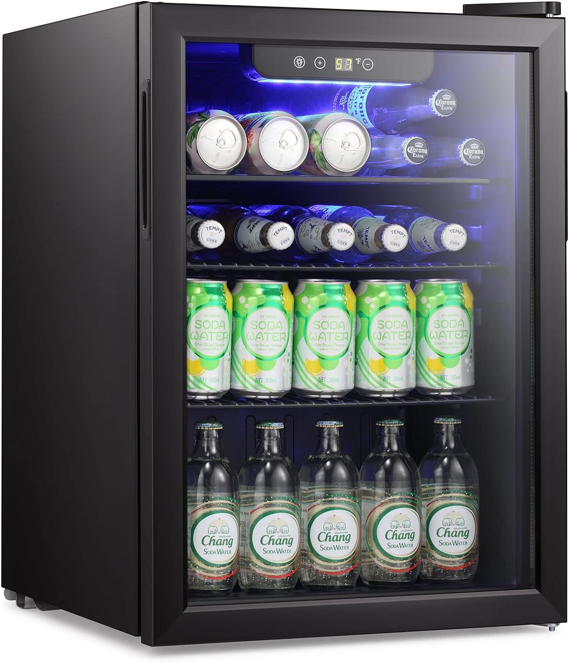 Antarctic Star Beverage Refrigerator Cooler 68 Can, Mini Fridge with Glass Door for Beer Drinks Wine,Freestanding Small Fridge with Electronic Temperature Control for Home and Bar,1.7 cu.ft wourant