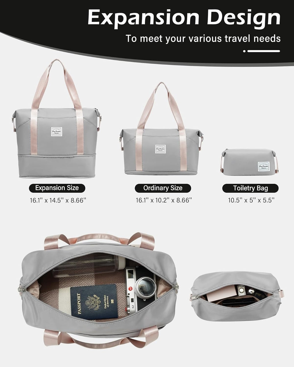 LONG VACATION 6 Piece Luggage Set Carry on Suitcase with ABS+PC hardshell, Spinner Wheels & YKK Zipper TSA Lock wourant