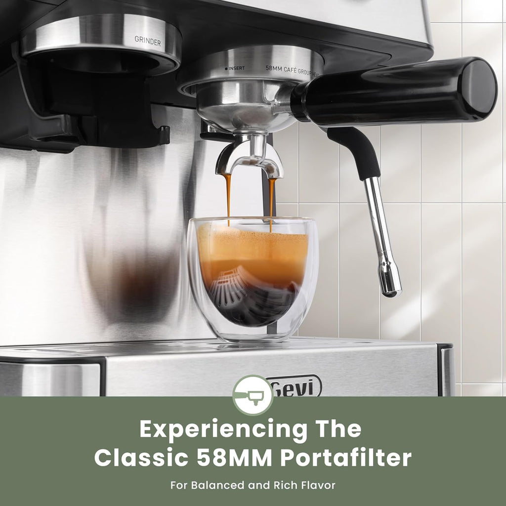 Gevi 20 Bar Espresso Machine with Grinder & Milk Frother wourant