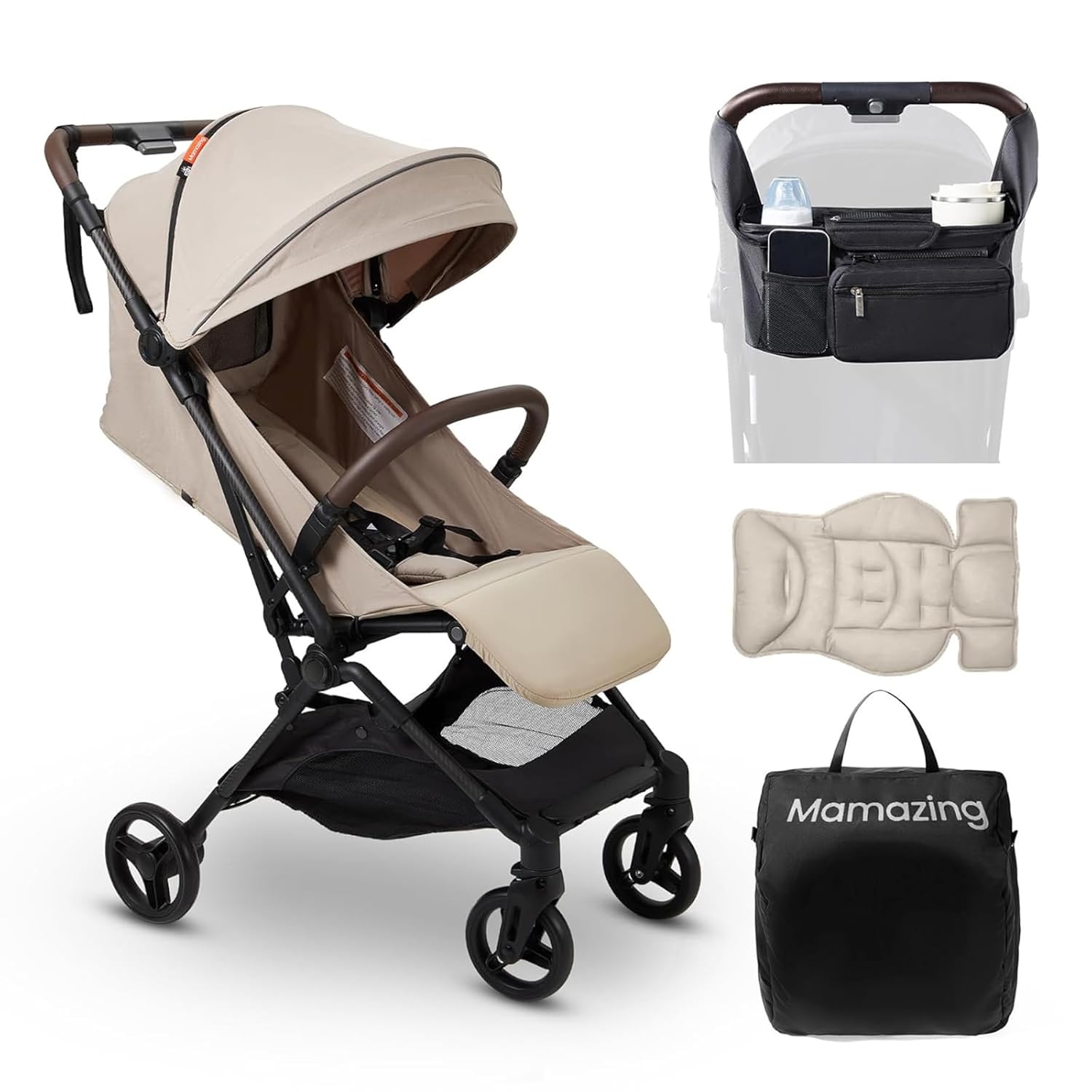 MAMAZING Lightweight Baby Travel Stroller with Carbon Fiber Frame Compact Airplane-Friendly wourant