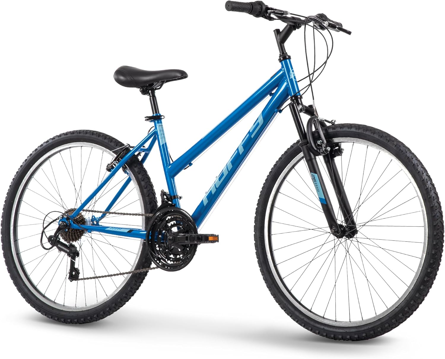 Huffy Stone Mountain Hardtail Mountain Bike for Boys/Girls/Men/Women, 20"/24"/26" Sizes, 6 or 21 Speed Shimano Twist Shifting, Front or Dual Suspension, Comfort Saddle, Sleek Colors wourant