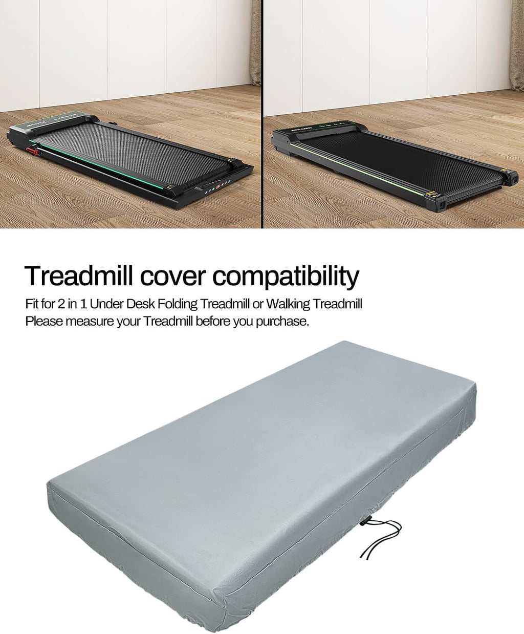 Akluer Inclined Home Treadmill 2.5 HP Small Under-Desk Treadmill with Remote Control and LED Display wourant