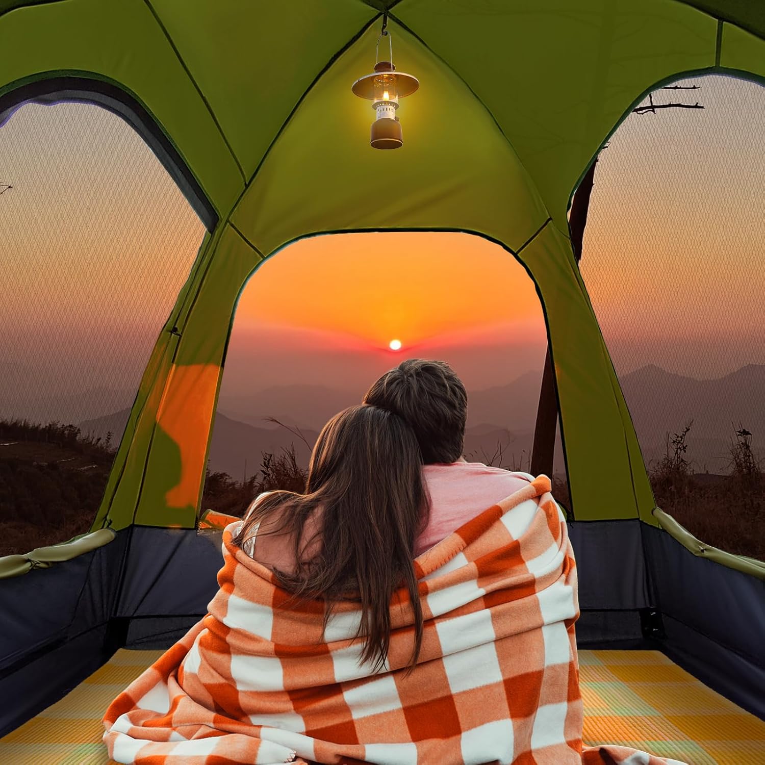 SUV Tent for Camping with Rainfly, Waterproof PU3000mm Double Layer Design, Car Tents for Camping SUV, SUV Tailgate Tent for Outdoor with Storage Bag, for SUV Van, Jeep, Pickup 8'W x 8'L x 7.2'H wourant