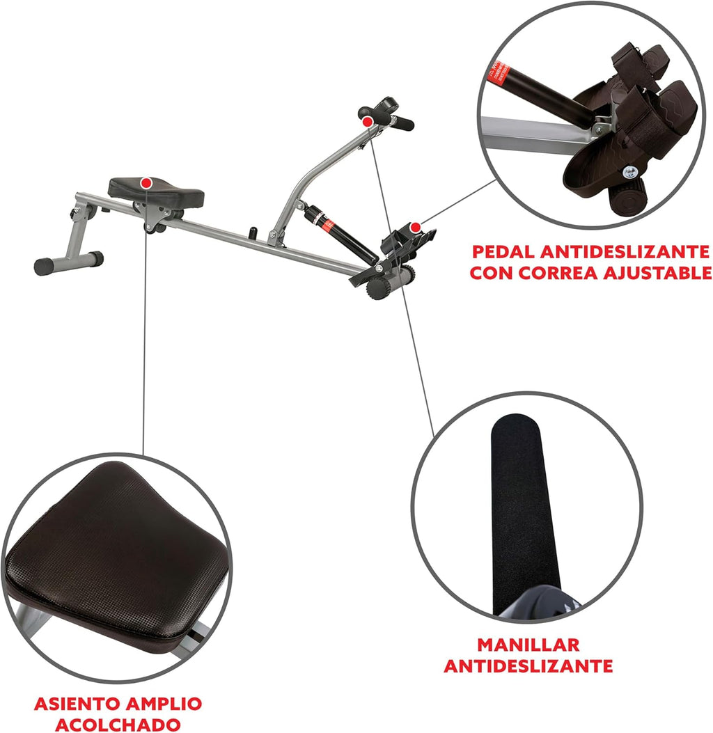 Sunny Health & Fitness Compact Adjustable Rowing Machine with 12 Levels of Resistance for Complete Body Workouts and Optional Free SunnyFit App Enhanced Connectivity wourant