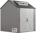 Rubbermaid Resin Outdoor Storage Shed With Floor (7 x 7 Ft) Weather Resistant Gray Organization for Home/Backyard/Garden Tools/Lawn Mower/Bike Storage/Pool Supplies wourant
