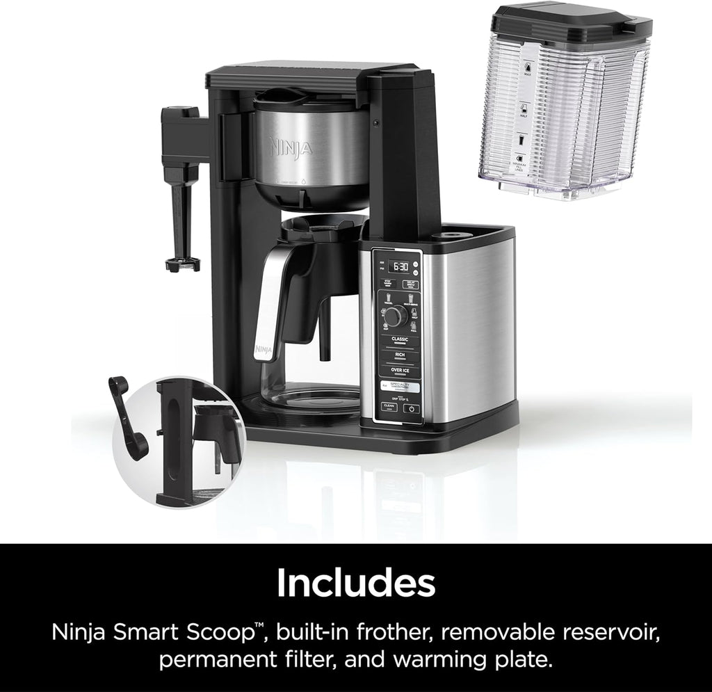 Ninja Hot & Iced XL Coffee Maker with Rapid Cold Brew, 4 Brew Styles, 8 Sizes Small Cup to Travel Mug, Single-Serve Coffee Brewer, 12-Cup Carafe, Permanent Filter, Removable Reservoir, Black, CM371 wourant